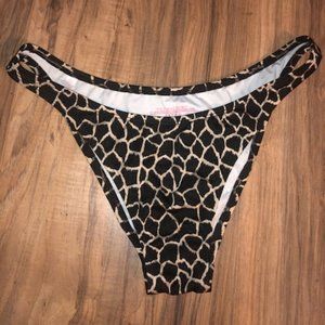 VS High Leg Cheeky Giraffe Print Bikini Bottoms LG